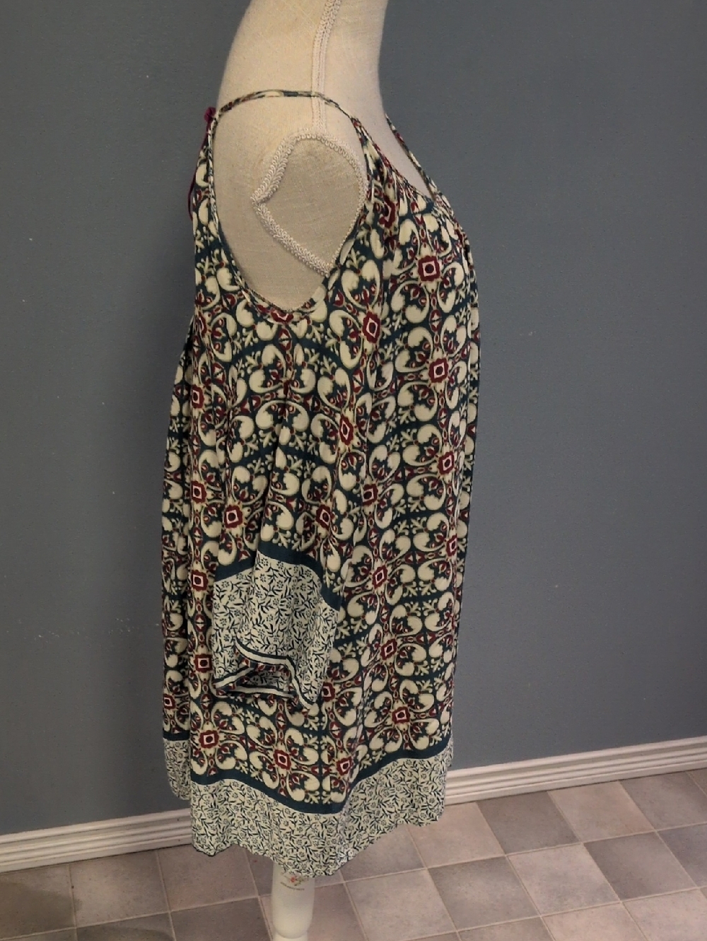 Umgee PaisleyFloral Bohemian Cold Shoulder Knee Length Dress Resortwear Festival - Picture 7 of 12